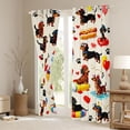 thumbnail image 3 of Homewish Kawaii Brown Dachshund Black Out Curtains for Kids, Summer Beach Party Curtains Pack of 2 (42x63 Each), Cartoon Rocket Bedroom Curtains, Living Room Curtains Decor, 3 of 6