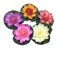 thumbnail image 3 of Pomeat 5 Pcs Floating Artificial Lotus Flowers Decor Floating Pond Decor Water Lily Home Decoration, 3 of 6