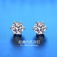 thumbnail image 2 of Pendientes tipo botón de plata fina 925 con circonita para mujer, accesorios de joyería exquisitos para estudiantes y novias, 2 of 2