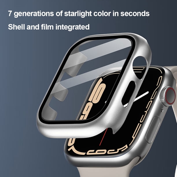 Caja De Reloj Estuche Para Reloj Con Protector De Marco De Vidrio Para Pantalla Para Apple Watch (Plata 45 Mm) Ndcxsfigh Para estrenar