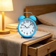 thumbnail image 7 of Under $5 dollars!Alarm Clocks for Bedrooms, Extra Louds Alarm Clock For Heavy Sleepers Electrics Louds Ringing Twin Bells Alarm Clock For BedroomBattery Vintage Table Clock Wake Up On Time, Blue, 7 of 7