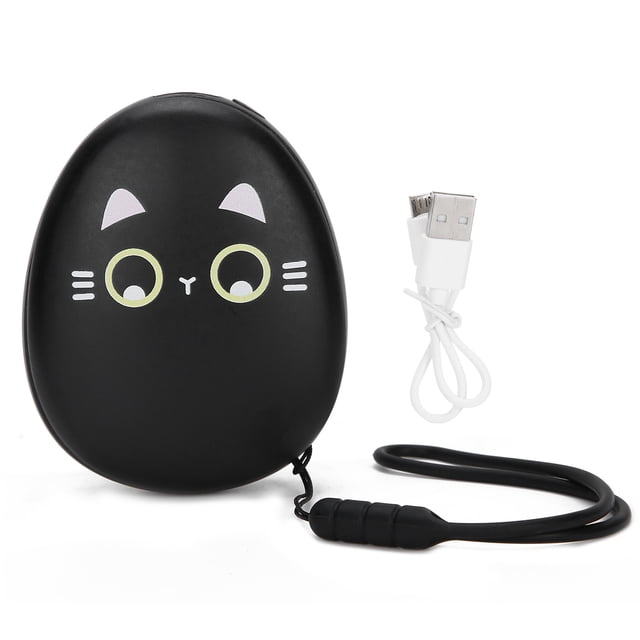 Solución de calefacción de doble propósito para hombres y mujeres, compacta y práctica, calentador de manos USB portátil negro y banco de energía de 4000 mAh