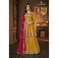 thumbnail image 2 of Ready to Wear Indian Pakistani Designer Salwar Kameez Anarkali Lengha Suits ( Yellow, XXL - 46 ), 2 of 5