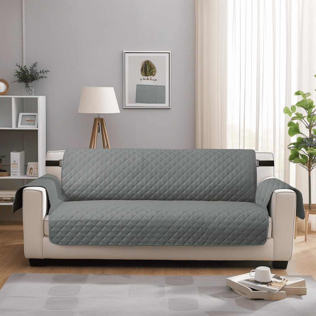 NEWEEN 100% Waterproof Sofa Cover Machine Washable Reversible Couch Cover Non Slip Furniture Protector Slipcover for Dogs, Children, Pets, Sofa Size, Gray