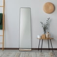 thumbnail image 3 of Espejo de Piso Cuerpo Completo con Soporte y Marco de Metal de Diseño Minimalista - Espejo de Pie y Pared para Dormitorio Recamara Sala e Interiores, 3 of 8