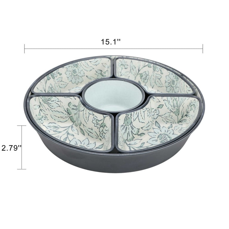 Better Homes & Garden Bamboo Melamine Chip and Dip Serving Tray