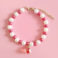 thumbnail image 7 of Pnellth Pet Collar Skin-touch Imitation Pearls Colored Beads Trendy Personality Dress Up Multicolor Adjustable Design Pet Accessories Collar, 7 of 7