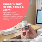 MethylPro 15mg L-Methylfolate - Professional Strength Active Methylfolate, 5-MTHF Supplement for Mood Support & Brain Health - Non-GMO + Gluten-Free with No Fillers (60 Capsules)