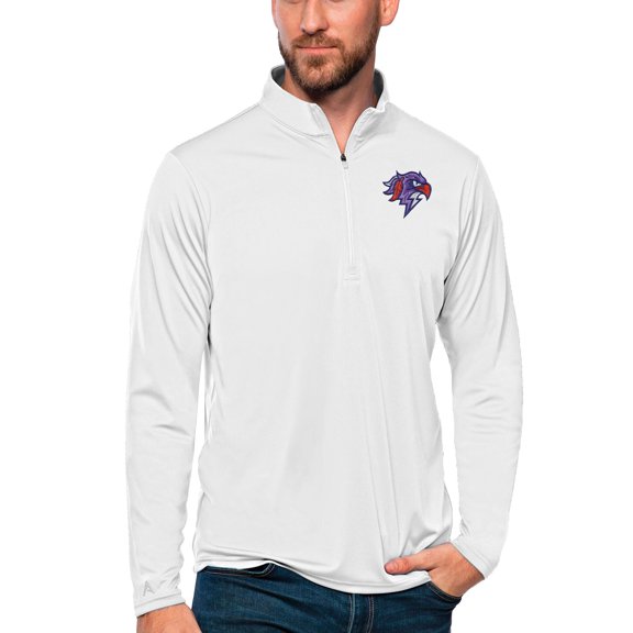 Men's Antigua White Halifax Thunderbirds Tribute Quarter-Zip Pullover Top