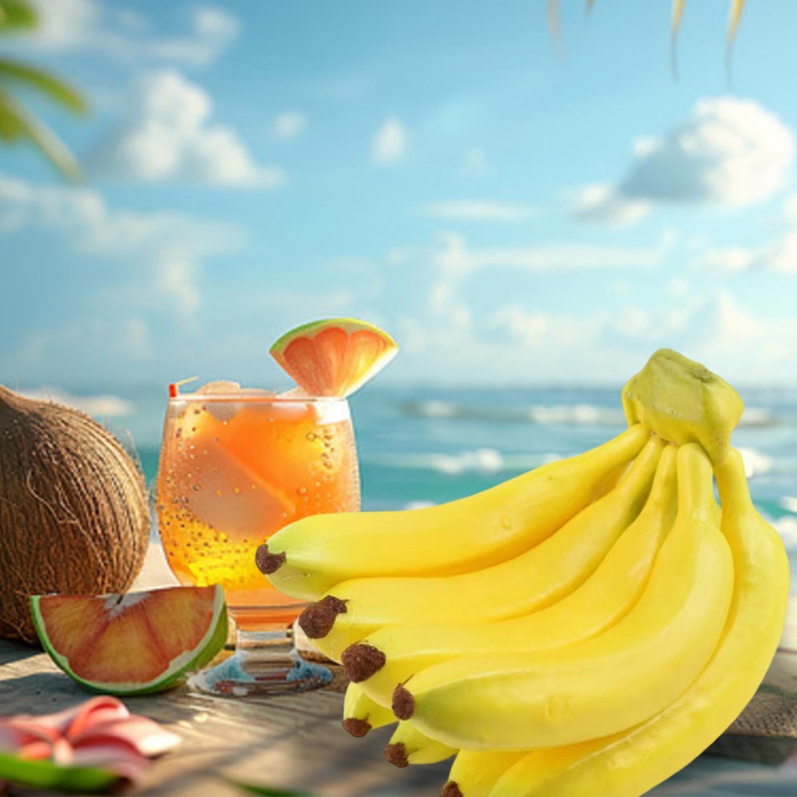 Bananas Bunch Lifelike Banana Cluster for Desktop Home Photography Prop Kitchen Party Display