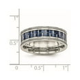 thumbnail image 6 of Chisel Stainless Steel Polished with Blue Carbon Fiber Inlay Textured Edge 8mm Band, 6 of 7