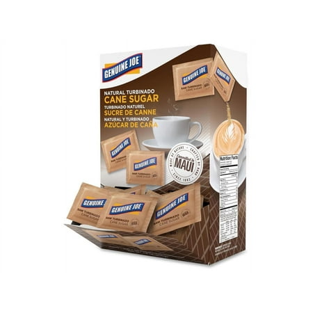 Genuine Joe, GJO70470, Turbinado Natural Cane Sugar Packets, 200 / Box