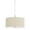 Brushed Steel/Cylinder/Off White/Fabric, variant on FX-3628-1P Cal Lighting Addison-Three Light Pendant in Casual Style-18 Inches Wide by 11.5 Inches High-Chrome Finish-Off-White Shade Color