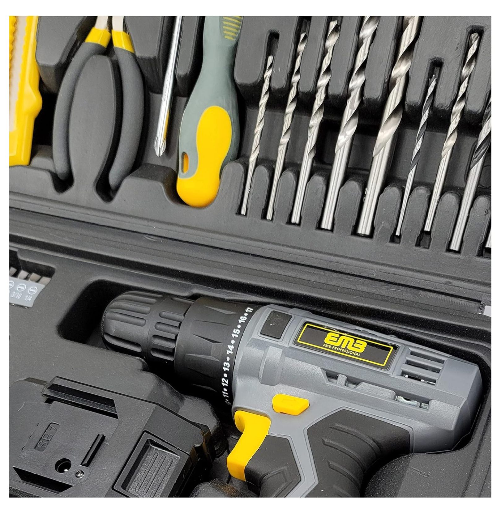 20V Speed 1300 RPM Household Lithium Battery Cordless Drill Driver Power Drill with 77 Pieces and a 1300mA Large Capacity Lithium Ion Battery Stays Powered Up