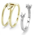 thumbnail image 4 of Two-Tone IP Gold (Ion Plating) Stainless Steel Ring with AAA Grade CZ in Clear for Women Clear Stone Color Style TK3183 Size 5, 4 of 4
