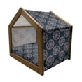 thumbnail image 2 of Colorful Pet House, Composition with Doodle Foliage and Leaves Blooming Nature Theme Ethnic, Outdoor & Indoor Portable Dog Kennel with Pillow and Cover, 5 Sizes, Multicolor, by Ambesonne, 2 of 5