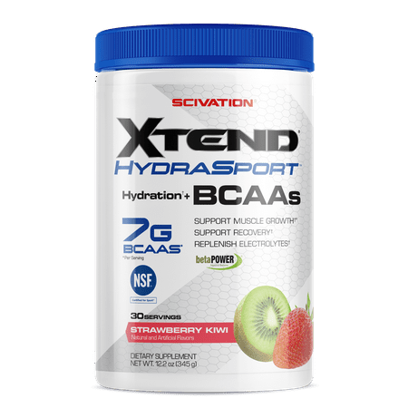 Scivation Xtend Hydrasport BCAA Powder, Strawberry Kiwi, 30 (Best Natural Bcaa Powder)