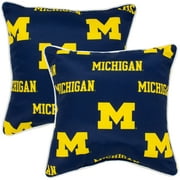 Michigan Wolverines College Covers Indoor or Outdoor Decorative Pillow Pair, 16 in x 16 in