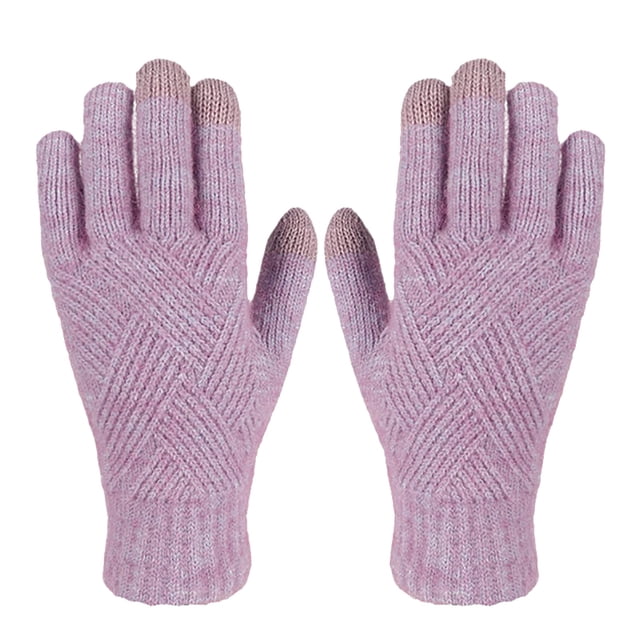Winter Gloves Gloves For Women Cold Weather Screen Winter Gloves Women Warm Fleece Knit Gloves Gloves Mittens winter gloves Purple