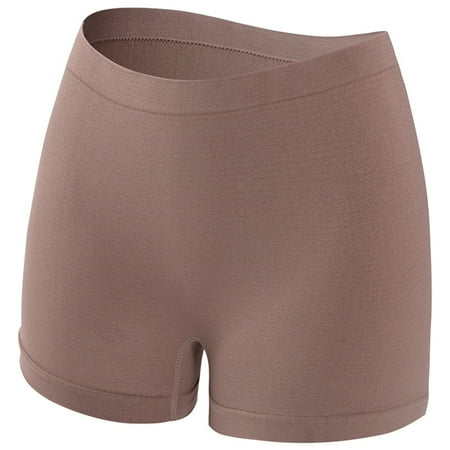 Kopltyrfg Women s Boyshort Panties Seamless Nylon Underwear Stretch Boxer Briefs Light Brown 2XL