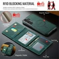 thumbnail image 5 of Case For Samsung Galaxy S25+ 5G 6.7" RFID Blocking Protective Purse Case With Magsafe 7-card Slots Kickstand 2 In 1 Detachabl Flip Shockproof Protective Leather Cover,Green,For Galaxy S25+ 5G, 5 of 7