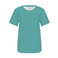 thumbnail image 4 of Endives Women's Short Sleeve T-shirts Crew Neck Drop Shoulder 2D Printed Basic Top Oversized Tee Fashion, 4 of 7