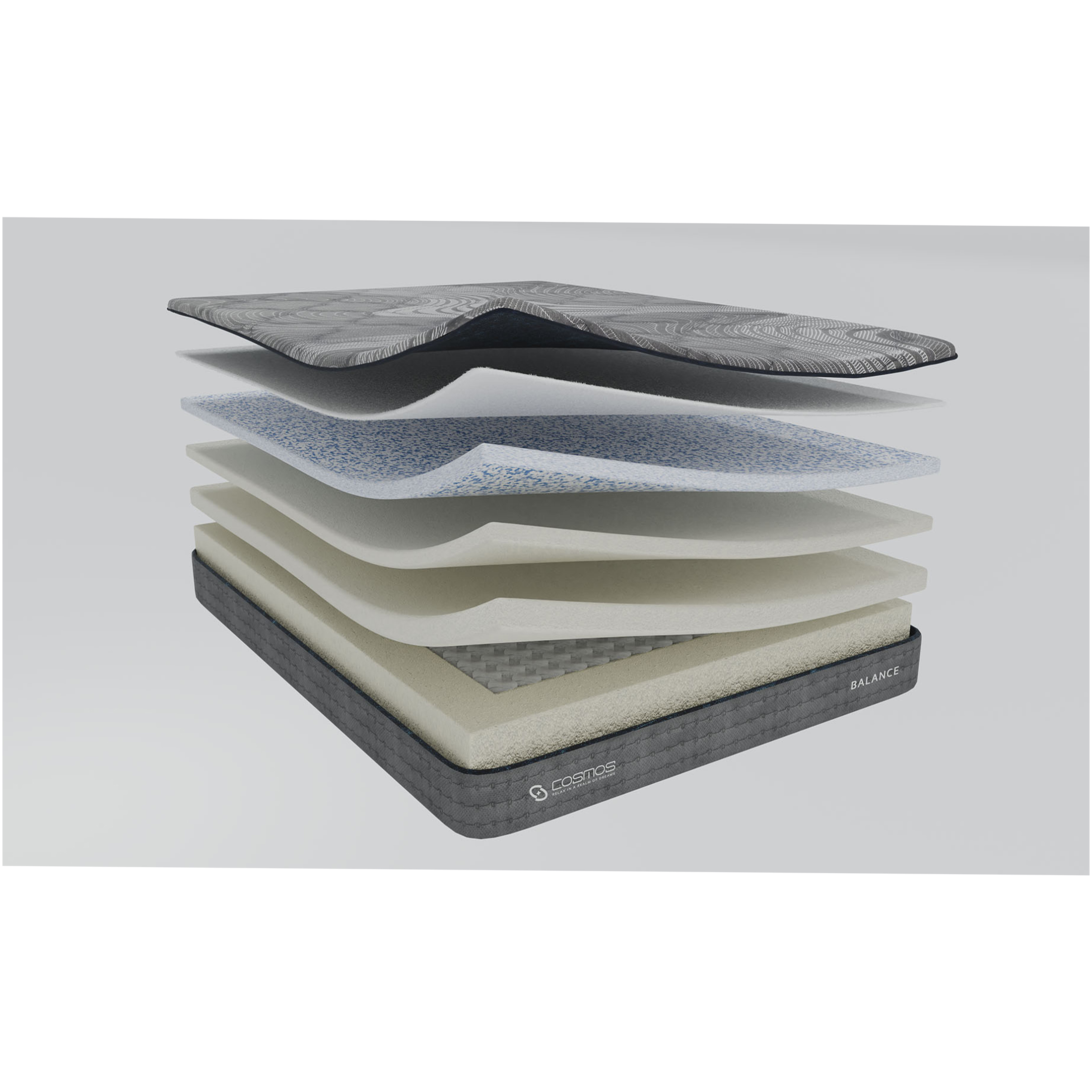 JERFIT 12" California King Hybrid Mattress, Gray Memory Foam and Pocket Innerspring for Cool Sleep & Support, Medium Firm, Bed-in-a-Box