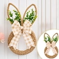 thumbnail image 3 of Easter Rabbit Wreath with Burlap Bow - for Home and Wall Decoration, Spring Decor, Handmade, No Maintenance Needed, 3 of 6
