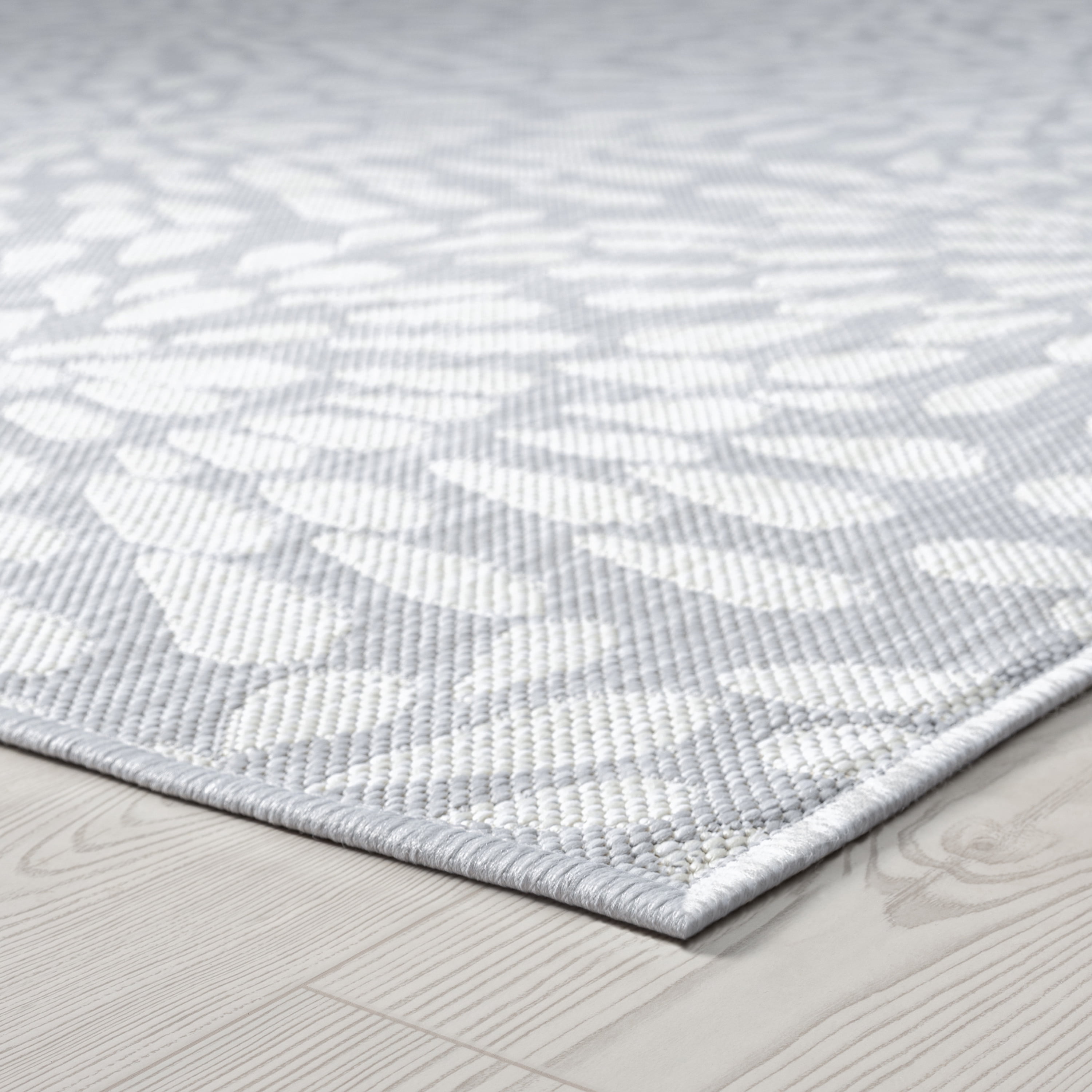 9x12 Water Resistant, Large Indoor Outdoor Rugs for Patios, Front Door Entry, Entryway, Deck, Porch, Balcony | Outside Area Rug for Patio | Gray, Floral | Size: 8'10'' x 12'2''