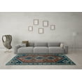 thumbnail image 3 of Ahgly Company Indoor Round Persian Light Blue Traditional Area Rugs, 4' Round, 3 of 4