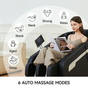 ZENART Massage Chair, Full Body Zero Gravity Massage Chair Recliner with Foot Massager, Black
