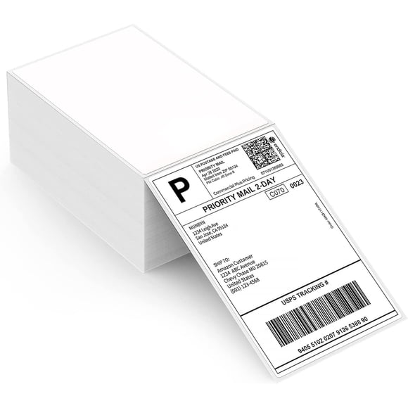 MUNBYN 4x6 Direct Thermal Fanfold Shipping Labels 500 Pics for Address Mailing Postage USPS UPS FedEx Amazon Ebay Shipping Labels, Commercial Grade