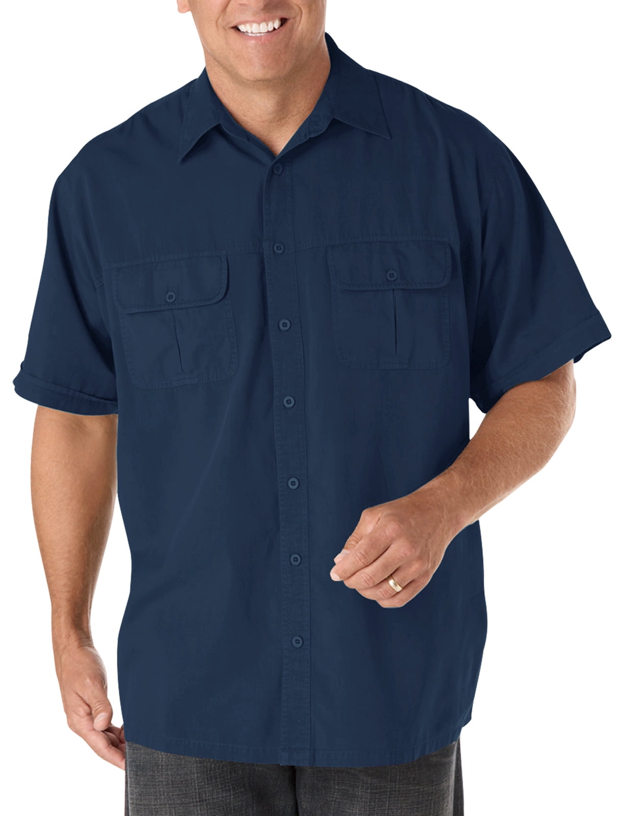 Men's Big & Tall Harbor Bay Short-Sleeve Co-Pilot Sport Shirt - Walmart.com