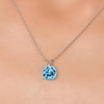 thumbnail image 3 of Gem Stone King 14K White Gold Swiss Blue Topaz Pendant Necklace for Women | 4.56 Cttw | Gemstone November Birthstone | Round 10MM | With 18 inch Chain, 3 of 6