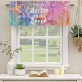 thumbnail image 2 of Summer Beach Starfish Curtain Valances for Windows, Kitchen Valance Window Treatments Panel 2 Pack, Vintage Romantic Palm Leaves Rod Pocket Short Curtains for Bathroom Bedroom 42 x 12 Inch, 2 of 8