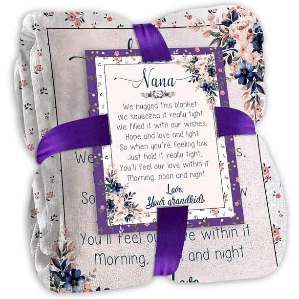 LHSHID Nana Gifts Nana Blanket Mothers Day Birthday Gifts for Nana Grandma Grandmother from Granddaughter Grandson Grandchildren Presents Nana Blanket Throw 30"x40"