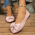 thumbnail image 2 of Pandaie Women's Flats Shoes Suede Bowknot Round Toe Ballet Dressy Loafers Casual Work Slip on Walking Driving Shoes Red 8.5, 2 of 9