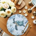 thumbnail image 2 of Round Placemats Blue Sea Turtles 15 inch Set of 4 Table Mats for Dining Table Coral Shell Jellyfish Heat Resistant Non-Slip Kitchen & Home Decorative Place Mat Set, 2 of 8