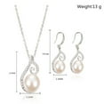 thumbnail image 2 of OUEPLLOZ Clearance 4K Gold Plated Rounded Shell Pearl Necklace and Stud Earring Set for Women | Jewelry Pack with Pearl Pendant Necklace and Stud Earrings(Silver,One Size), 2 of 6