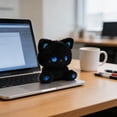 thumbnail image 6 of Cat Plush Toy, Cute Emo Style Stuffed Animal Doll, Soft Fluffy Kitten Plushie for Kids & Adults, Cartoon Cat Pillow for Home Decor & Gift Black Blue, 6 of 9