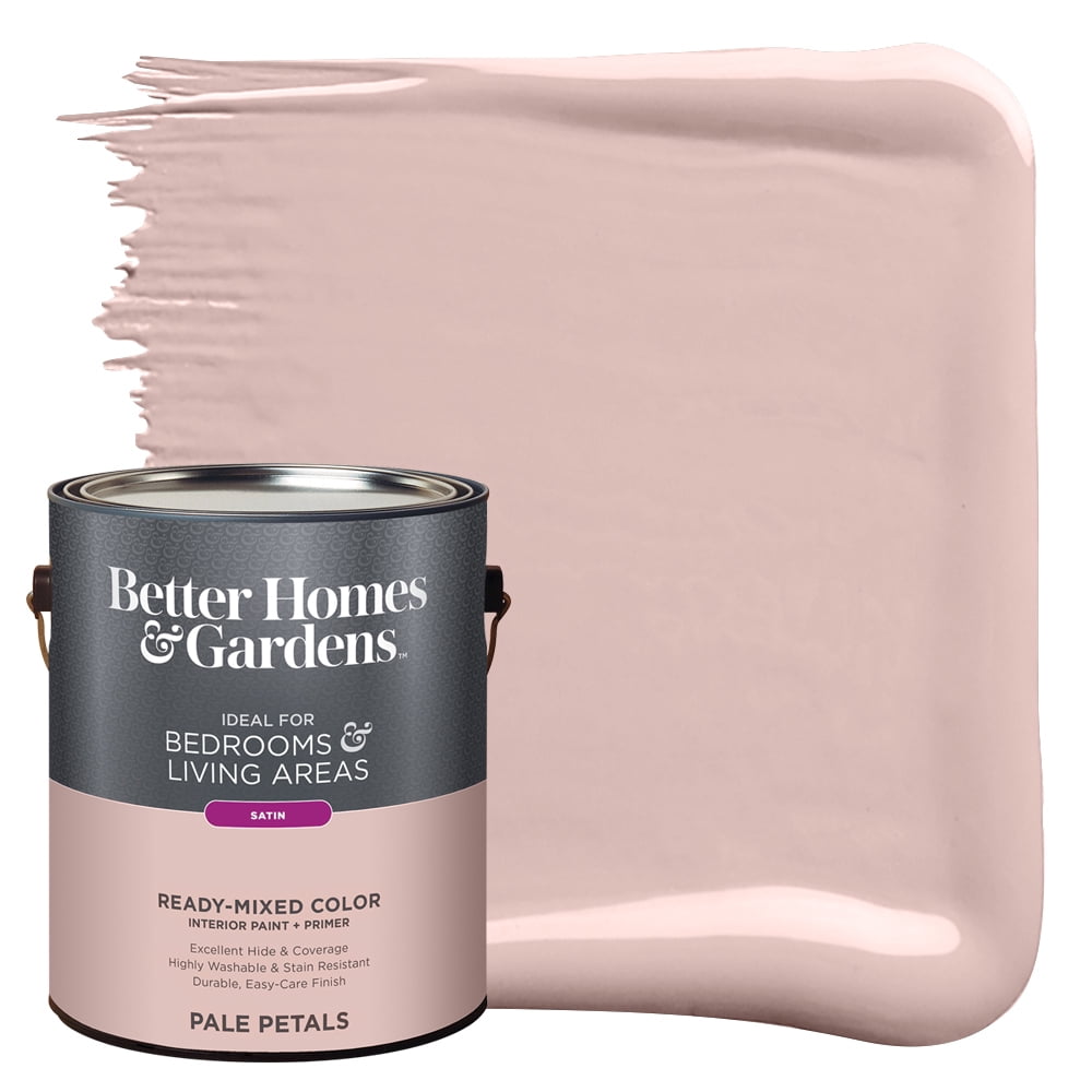 Better Homes & Gardens Interior Paint and Primer, Pale Petals / Pink, 1 Gallon, Satin