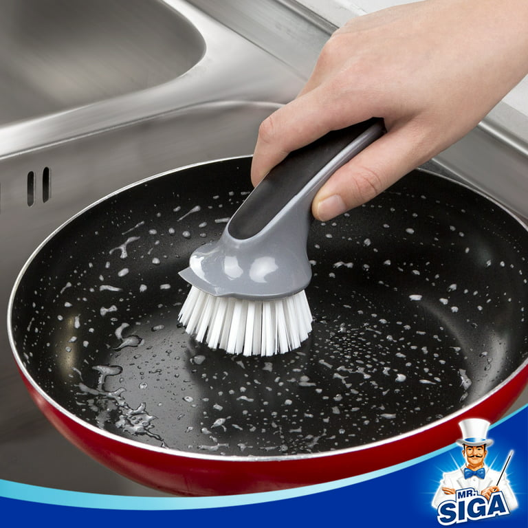 MR.Siga Pot and Pan Cleaning Brush, Dish Brush for Kitchen, Pack