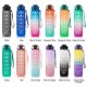thumbnail image 1 of 1L Motivational Water Bottle with Straw and Time Marker Leakproof Flip Top Sports Bottle for Fitness Gym Workout Running Cycle, 1 of 5