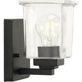 thumbnail image 5 of Gilmour Collection One-Light Modern Farmhouse Matte Black Clear Glass Bath Vanity Light, 5 of 7