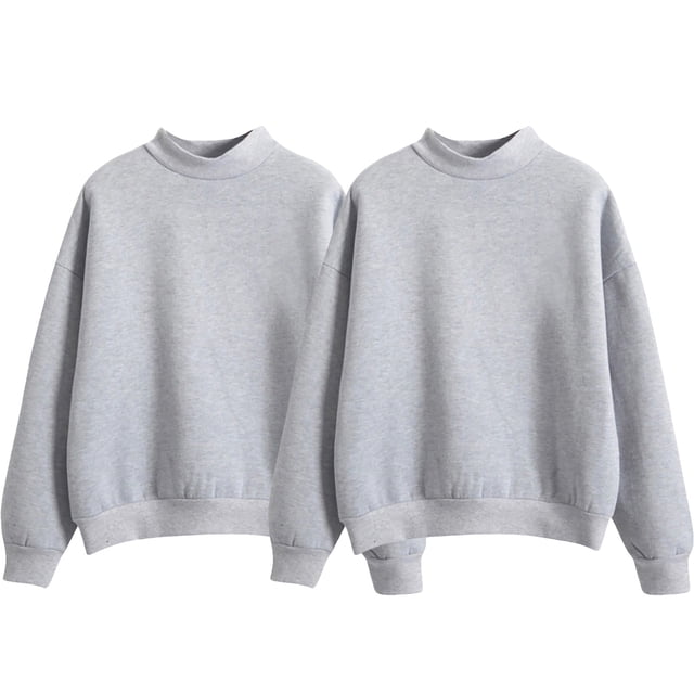 Two Piece Solid Color Fleece Lined For Women Loose And Thick Baseball With Small High Collar For Autumn And Winter.