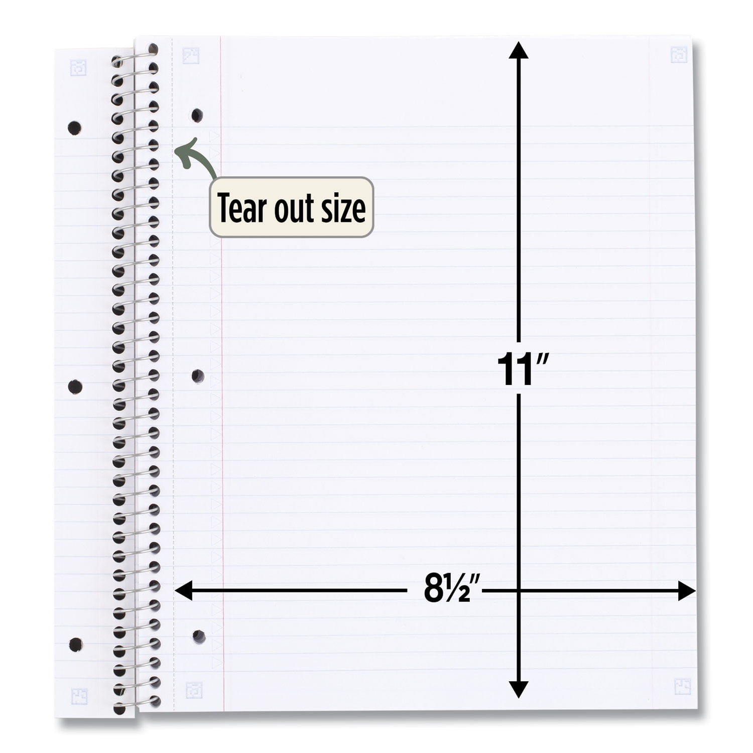 Recycled Notebook, 1 Subject, Medium/College Rule, Randomly Assorted Cover, 11 x 8.5 Sheets | Bundle of 2 Each