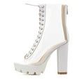 thumbnail image 2 of Leozcaa Women Booties Transparent Clear Lace Up Chunky Platform High Heels Summer Party Sandals Boots Shoes, 2 of 5