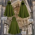 thumbnail image 2 of HNKMDK Medieval Costume Cloak, Renaissance Medieval Hooded Cloak for Women, Halloween Hood Cape with Metal Loop Clasp, 2 of 4
