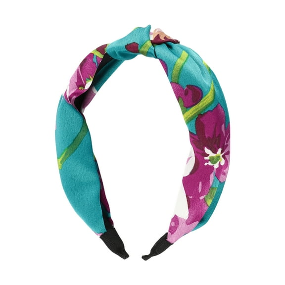 1 Pc Elegant Knotted Printed Wide Hairband for Women 6.50"x4.92" Green Purple