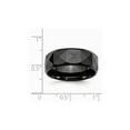 thumbnail image 2 of Gem & Harmony Mens Chisel 8mm Faceted Black Ceramic Wedding Band Ring for Men, 2 of 7